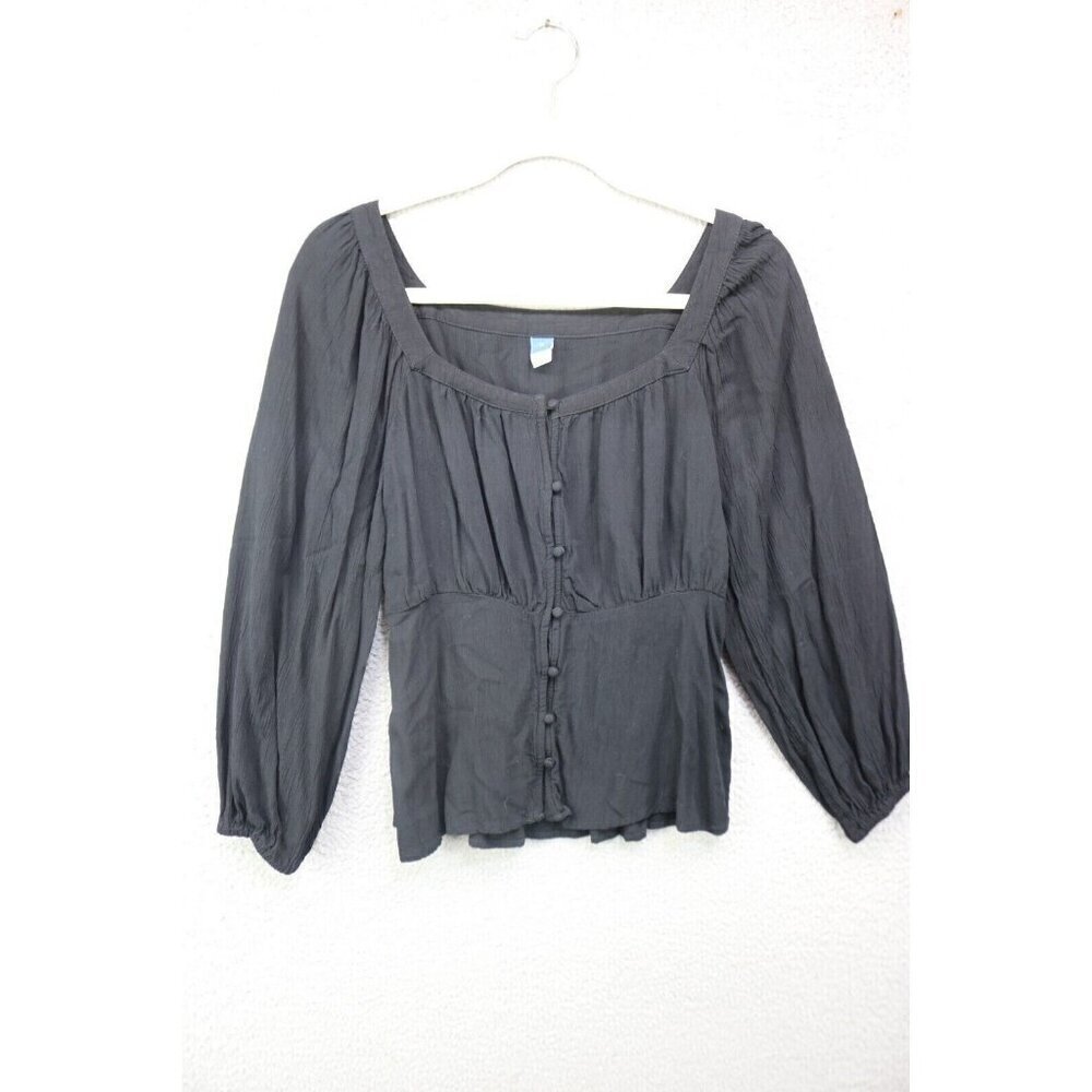 Long Balloon Sleeve Button-Up Blouse by Old Navy-Medium-Boho